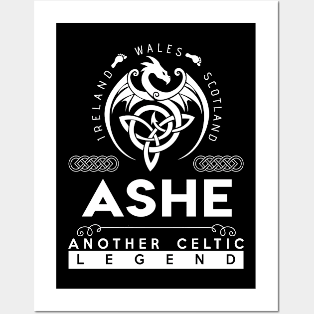 Ashe Name T Shirt - Another Celtic Legend Ashe Dragon Gift Item Wall Art by harpermargy8920